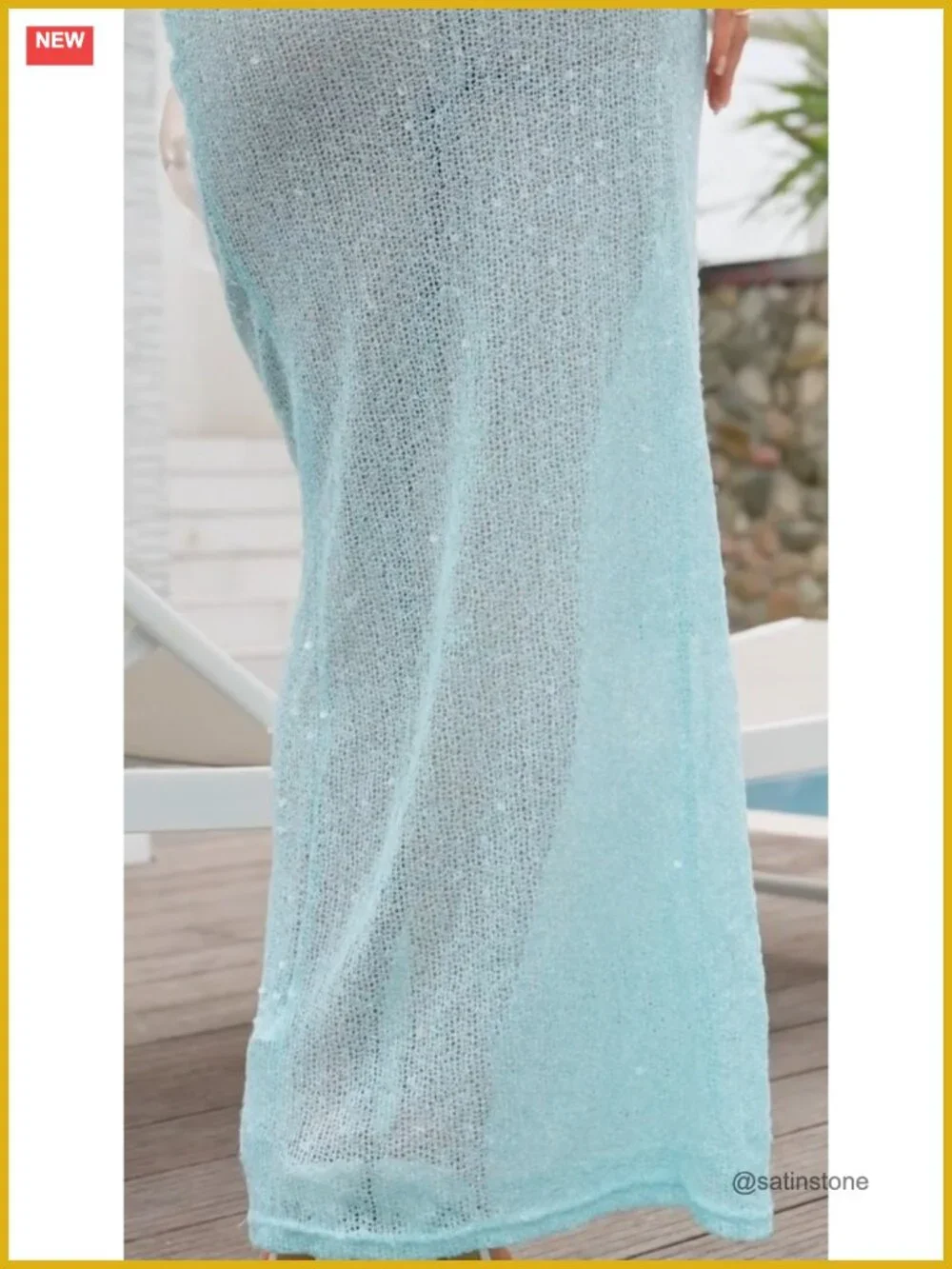 Sequin Mesh Sleeveless Square Neck Maxi Cover Up Dress